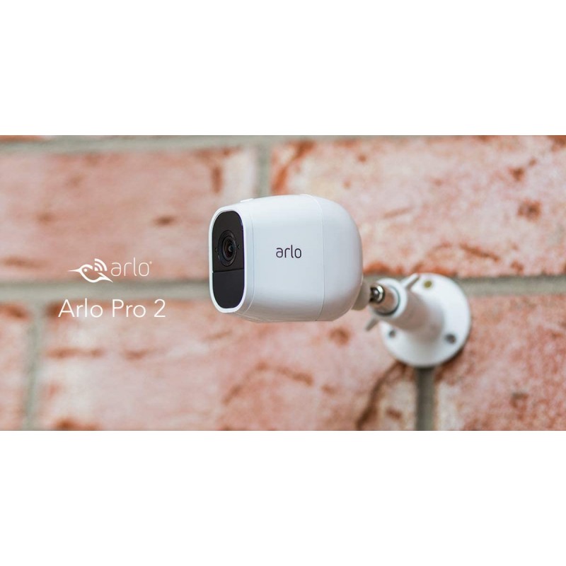 알로 프로 2 VMS4230P-100NAR 사이렌, 충전식, 야간 투시경, 실내 / 실외, 1080p, 2 웨이 오디오, 월 마운트, 2 카메라 키트, 흰색 (갱신 됨)이 내장 된 무선 홈 보안 카메라 시스템