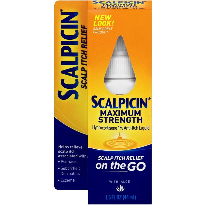 Scalpicin 최대 강도 두피 가려움증 치료, 1.5 온스 (3 팩)