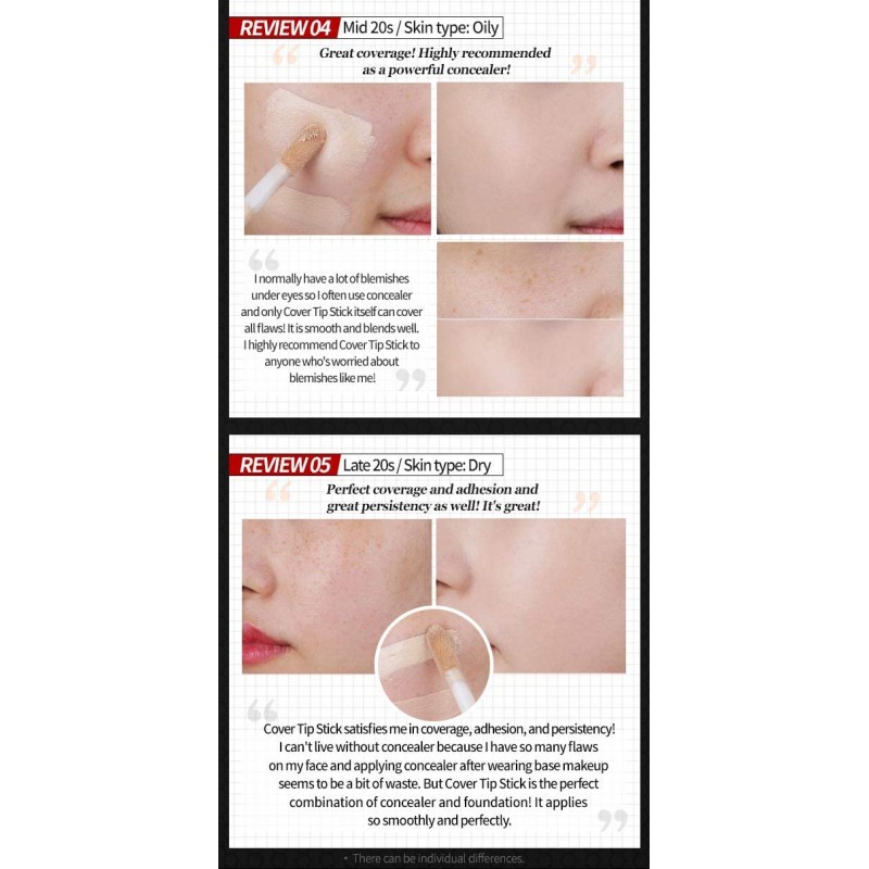 [W. 랩] W-SNOW COVER TIP STICK 21. 커버 라이트, 40ml, 파운데이션, 컨실러
