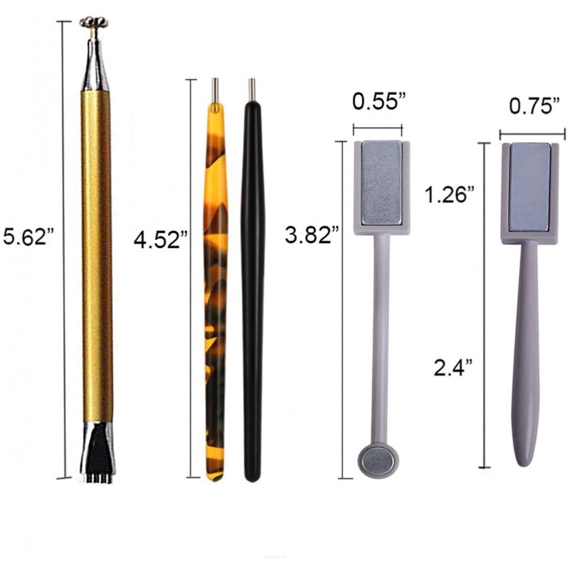 5 피스 네일 자석 스틱 세트, Mwoot 네일 자석 펜과 DIY 3D 자기 고양이 눈 UVgel 폴란드어 매니큐어 를 위한 강한 자석 주식 도트 핀
