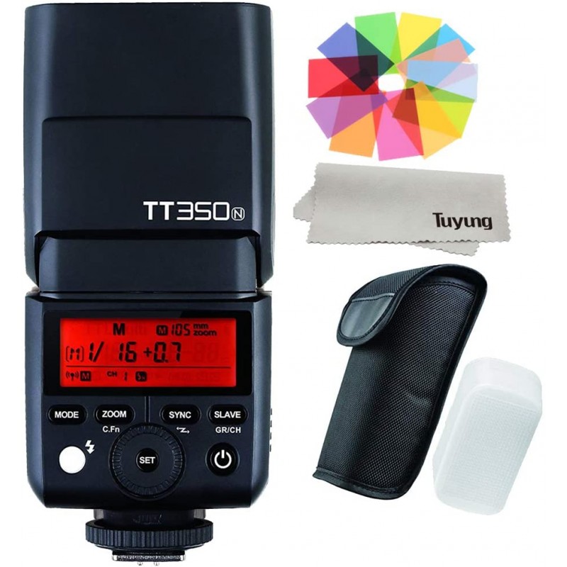 니콘 카메라를 위한 Godox 미니 TT350N 플래시 장치, TTL 자동 플래시, 고속 동기화, 2.4GHz
