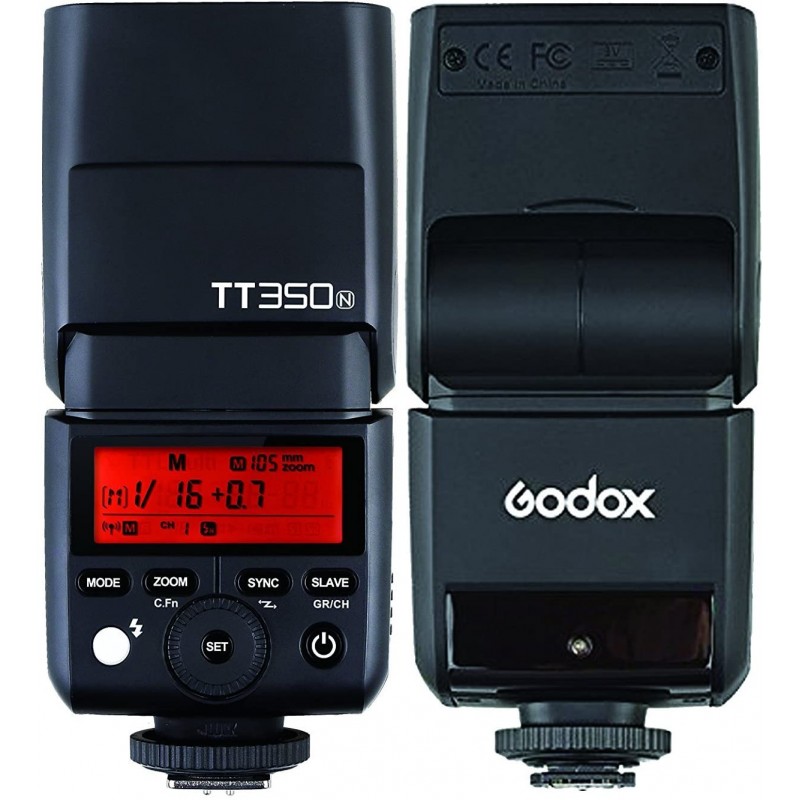 니콘 카메라를 위한 Godox 미니 TT350N 플래시 장치, TTL 자동 플래시, 고속 동기화, 2.4GHz