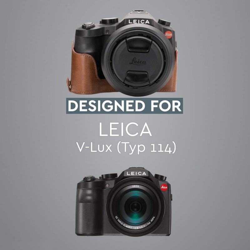 메가기어 소프트 레더 케이스, 라이카 V-LUX 커버 (Typ 114) 컴팩트 시스템 카메라 (브런 폰©)