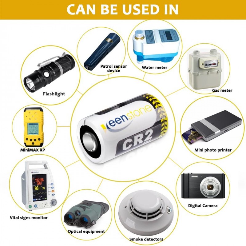 Keenstone 12 CR2 배터리, CR15H270 리튬 배터리 3V 850mAh 고성능 / 저©자동 충전 / 덴스nergie© © ©©©leve PTC prot©g© 램프 토치 카메라 디지털©©스코프 등