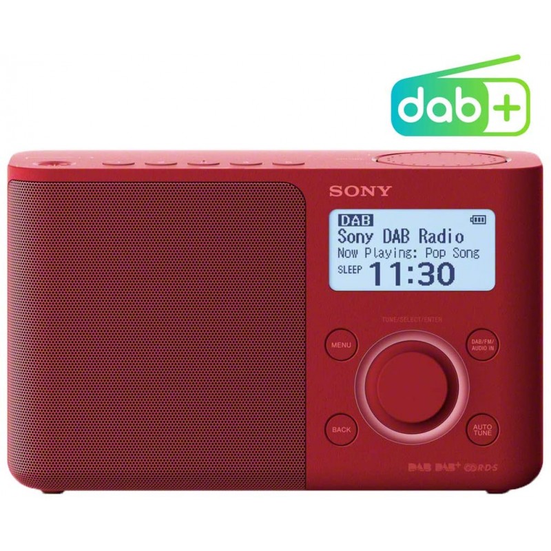 소니 XDR-S61DR 휴대용 라디오 디지털 DAB / FM RDS - 빨간색