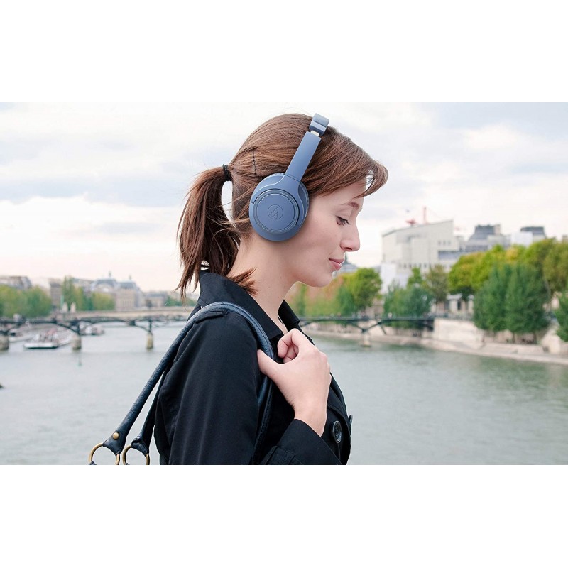 오디오 테크니카 Bluetooth 지원 다이나믹 밀폐형 헤드폰 (블루) audio-technica ATH-SR30BT-BL