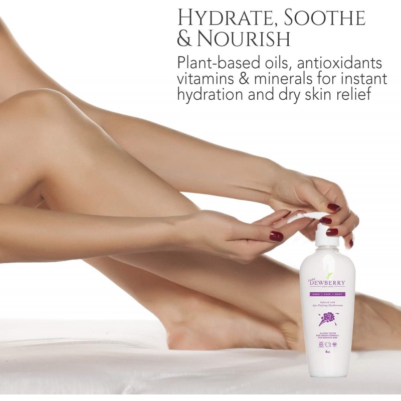 호바바 오일 & 히알루 론산 함유 DEWBERRY LOTION | 글루텐 및 미네랄 오일 무료