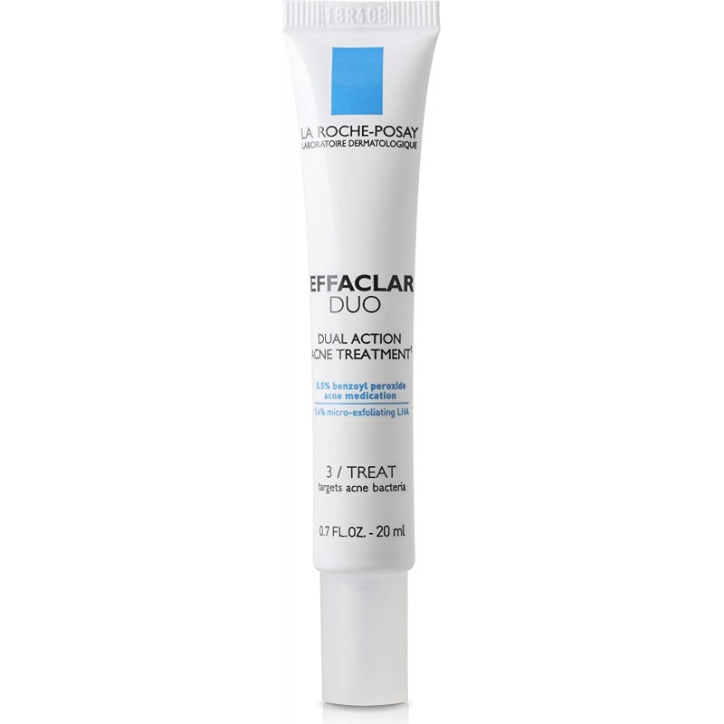 La Roche-Posay Effaclar Duo 벤조일 퍼 옥사이드, 0.67 액량 온스의 듀얼 액션 여드름 스팟 트리트먼트 크림