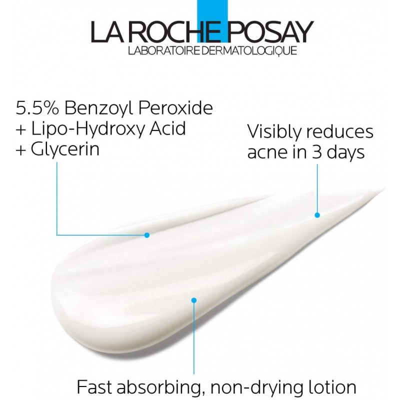 La Roche-Posay Effaclar Duo 벤조일 퍼 옥사이드, 0.67 액량 온스의 듀얼 액션 여드름 스팟 트리트먼트 크림