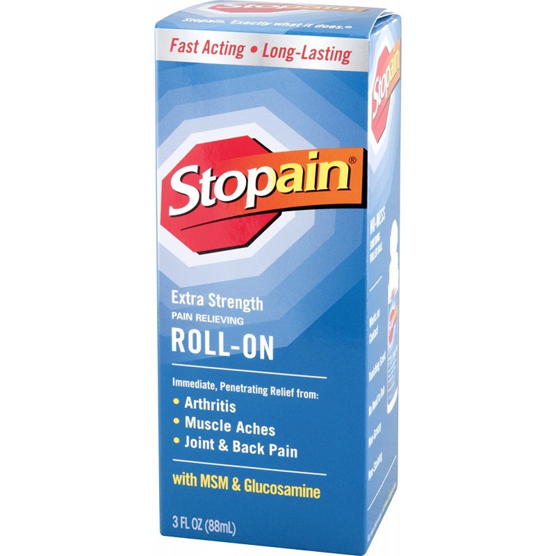 Stopain Extra Strength Pain Relief Roll-On 3 온스 (2 카운트)