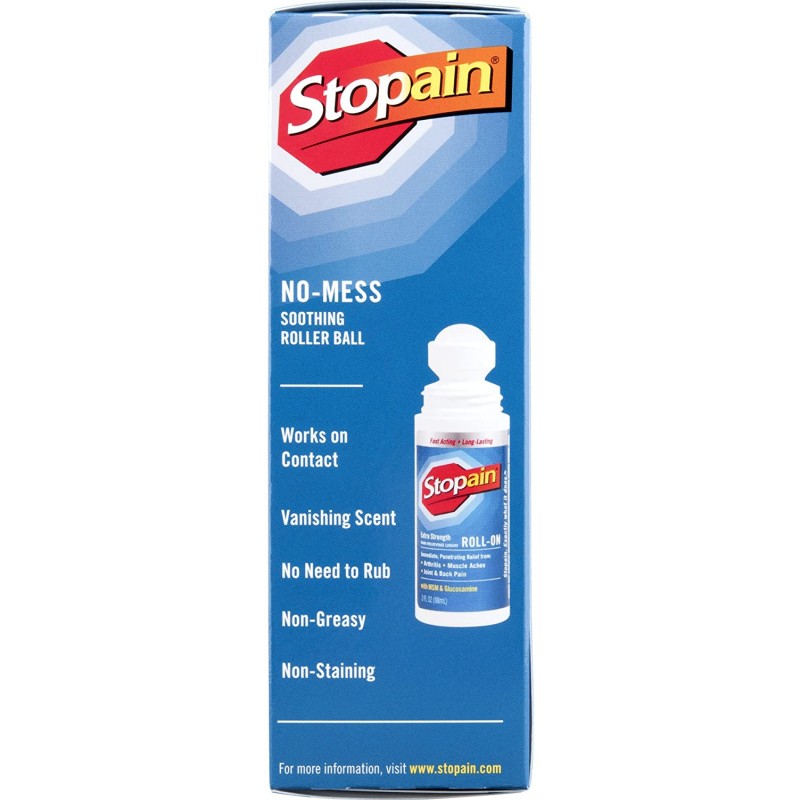 Stopain Extra Strength Pain Relief Roll-On 3 온스 (2 카운트)