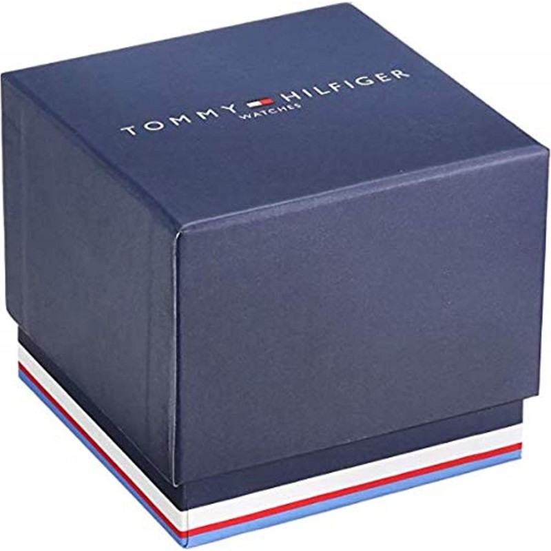 실리콘 스트랩이 달린 Tommy Hilfiger 여성용 스테인레스 스틸 쿼츠 시계, 블루, 13 (모델 : 1782154)