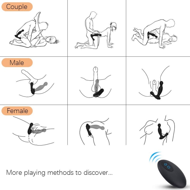 회전 항문 진동기 전립선 마사지-Adorime 무선 질 G-Spot P-spot 음핵 회음 자극기 10 진동 및 5 회전 모드, 남성용 여성 및 커플 용 충전식 성인 섹스 토이