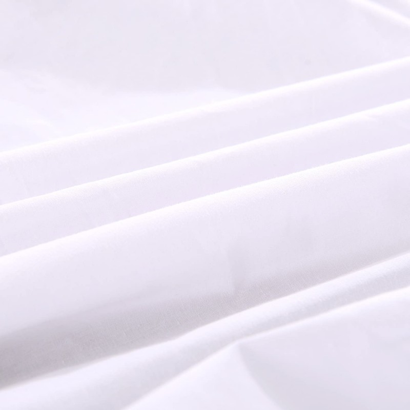박스 시트 와이드 킹 (200 × 200 + 30cm) 화이트면 100 % 침대 시트 평직 매트리스 커버 가족 침대용 방 진드기 항균 BOX 시트 화이트