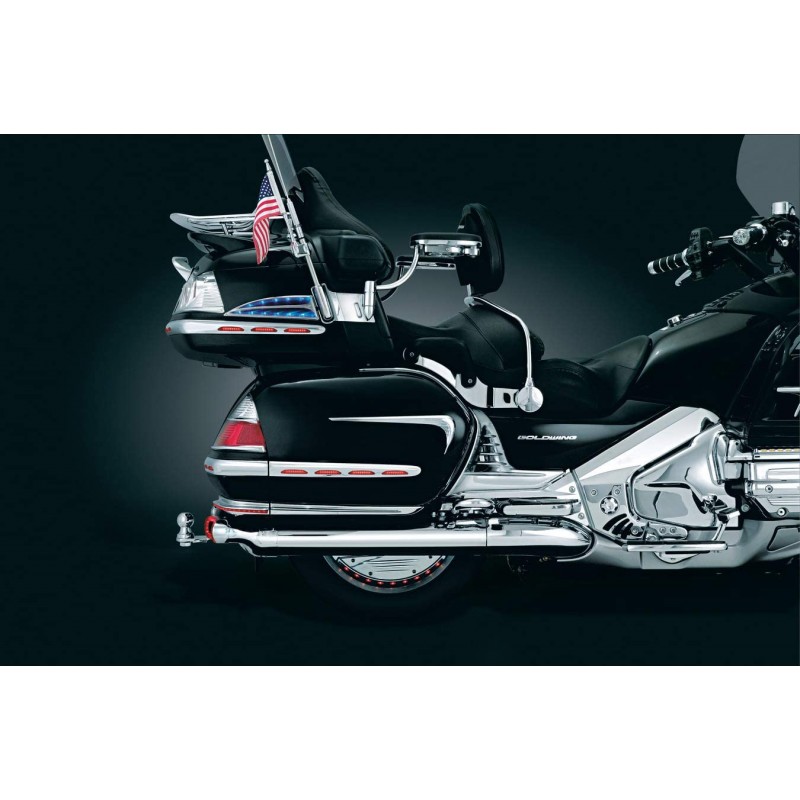 Kuryakyn 3214 Motorcycle Accent Accessory : 2001-17 혼다 골드 윙 GL1800 오토바이 용 새들백 사이드 엠블럼, 크롬, 1 쌍
