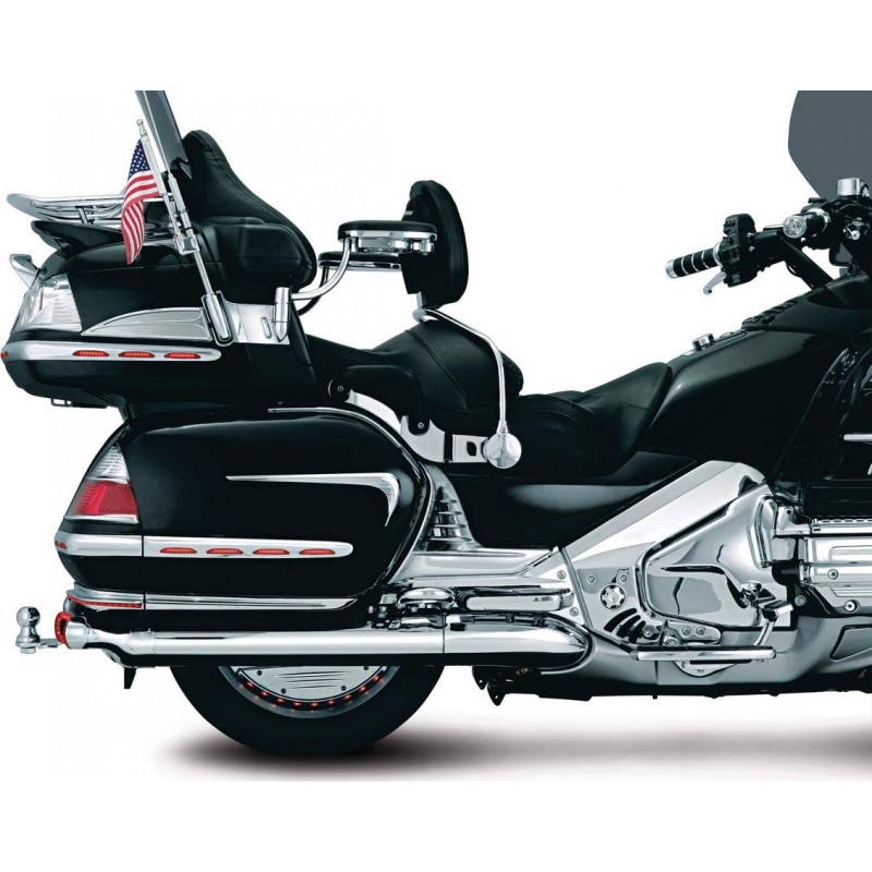 Kuryakyn 3214 Motorcycle Accent Accessory : 2001-17 혼다 골드 윙 GL1800 오토바이 용 새들백 사이드 엠블럼, 크롬, 1 쌍