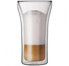 Bodum ASSAM 2피스 커피 글라스 세트(이중벽, 입 불어, 식기 세척기 적합, 0.4리터) 투명