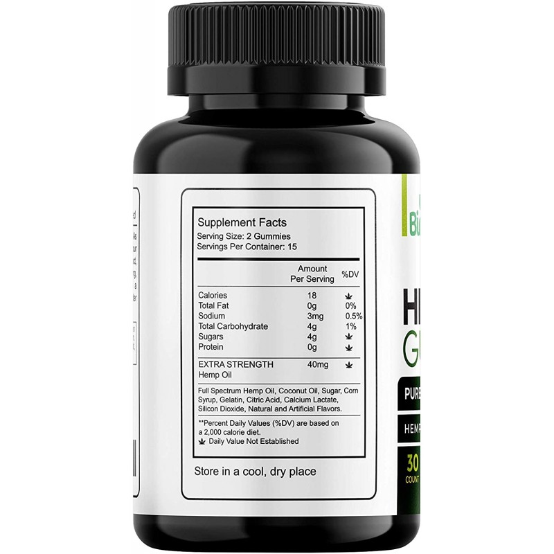 Binoid Premium Hemp Gummies-제로 THC CBD 오일 Cannabidiol-수면, 통증, 스트레스, 불안-미국산-오메가 3,6,9, 섬유, 비타민 E & B-1 회 분량-30 카운트