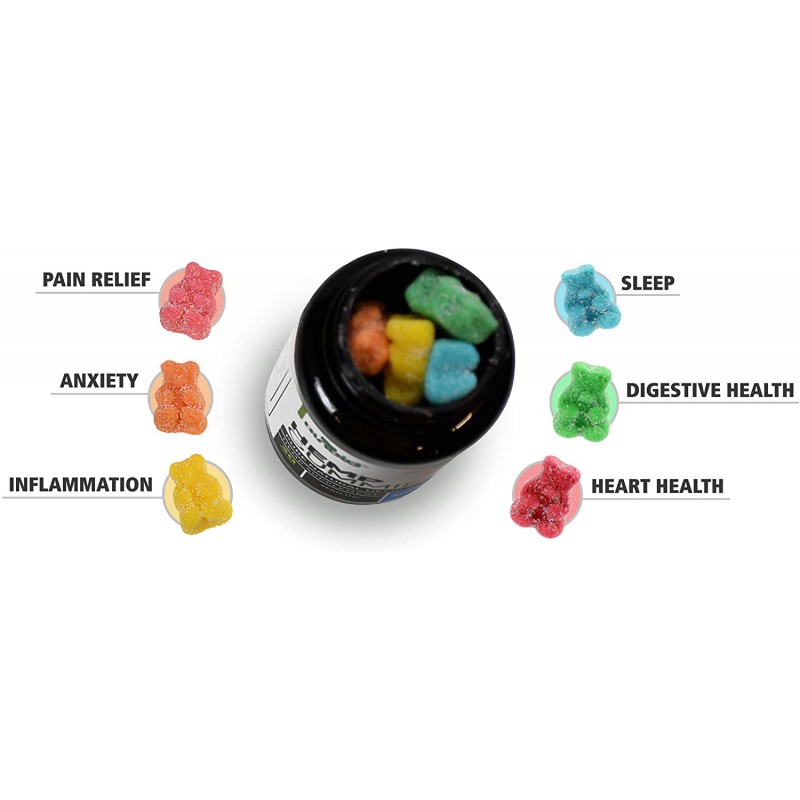 Binoid Premium Hemp Gummies-제로 THC CBD 오일 Cannabidiol-수면, 통증, 스트레스, 불안-미국산-오메가 3,6,9, 섬유, 비타민 E & B-1 회 분량-30 카운트