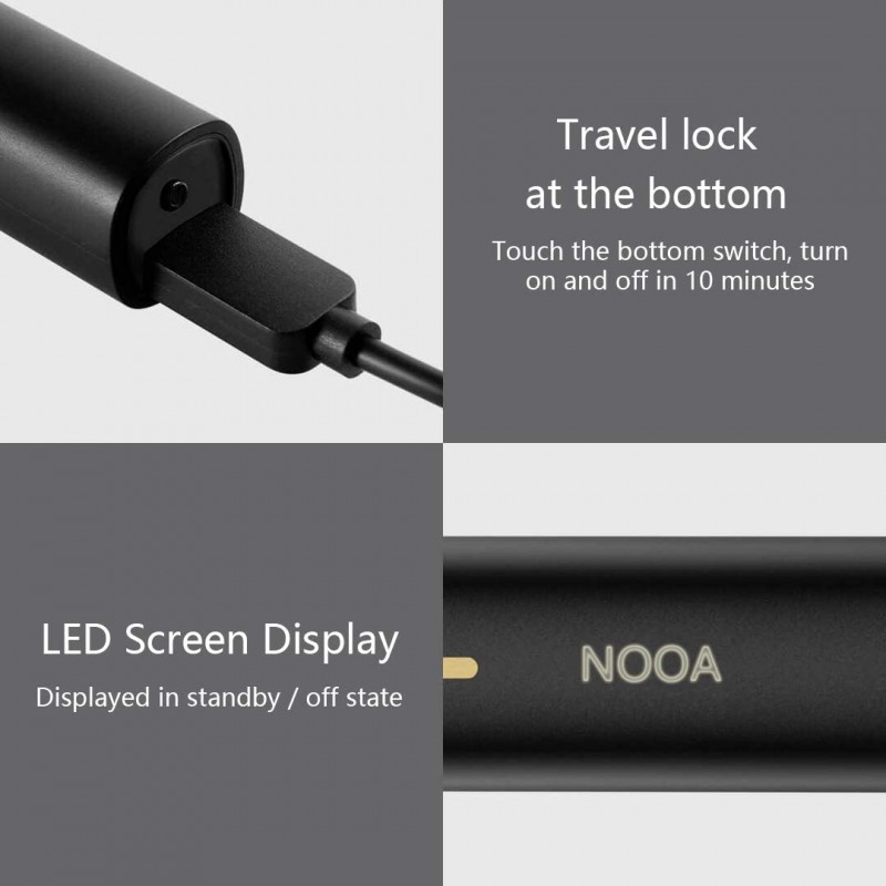 NOAA 코 귀 머리 트리머 LCD 터치 충전식 정밀 트리머 자동 청소 남성 여성, 음소거 모터, 전문 방수 클리퍼 전기 무통 눈썹 얼굴 헤어 리무버
