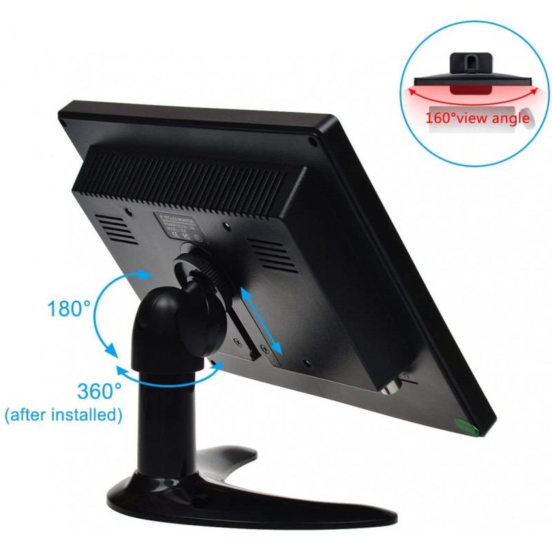 TOGUARD 8 인치 LED 컬러 모니터 풀 HD 1024x600, 엔터©e VGA / AV / BNC / HDMI, pc 캠©라와 호환© 안전© 감시 캠©