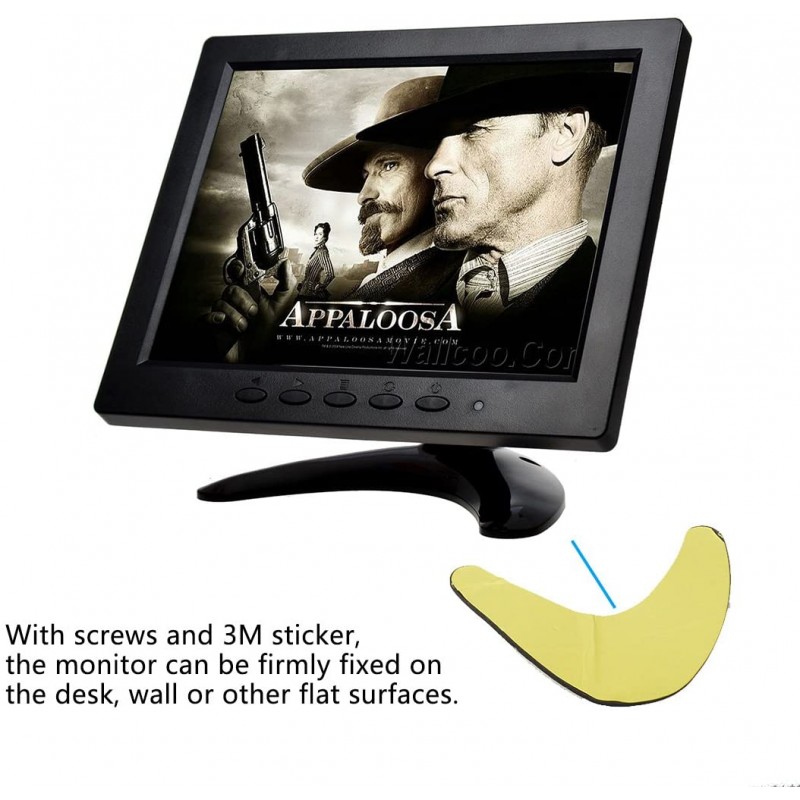 TOGUARD 8 인치 LED 컬러 모니터 풀 HD 1024x600, 엔터©e VGA / AV / BNC / HDMI, pc 캠©라와 호환© 안전© 감시 캠©
