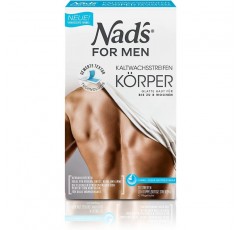 Nad's for Men 콜드 왁스 스트립 남성 - 신체, 모든 피부 타입, 20 왁스 스트립 + 케어 피스 2개