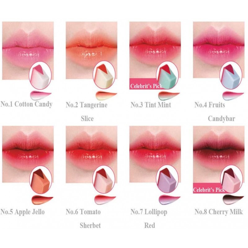 라네즈 립글로스, 투톤 블렌딩 립바, 틴트 립스틱, 보습 립밤, 생생한 컬러 조합과 틴트 느낌의 크리미 텍스처 촉촉함 (체리 밀크 # 08)