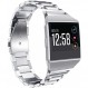 VICARA for Fitbit ionic 스마트 워치 손목 시계 맞는 비드 고급 금속 시계 교환 벨트 고품질 스테인리스 비즈니스 용 시계 스트랩 (실버)