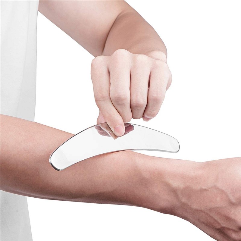 스테인레스 스틸 구아 샤 스크 레이 핑 마사지 도구-IASTM Tools Great Soft Tissue Mobilization Tool (낫 모양)