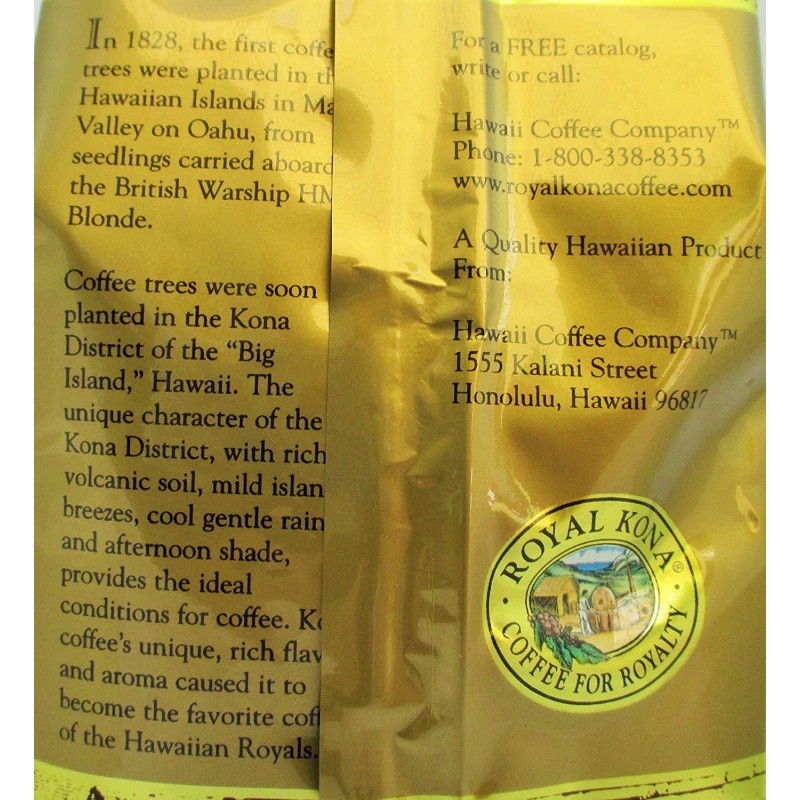 Royal Kona 100 % Hawaiian Kona Coffee, 그라운드, 프라이빗 리저브 중간 로스트-7 온스 백