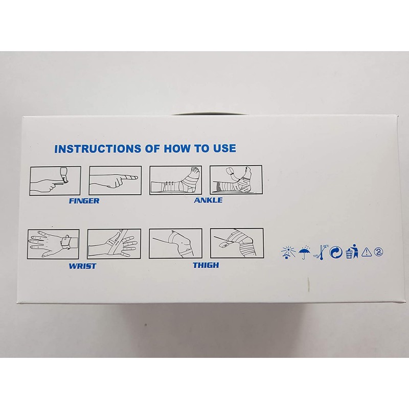 닐로 접착제 붕대 - 12 롤 10cm x 4.5m 자가 접착제 탄성 통기성 붕대, 발굽 드레싱, 스프루 붕대, 응급 처치, 붕대 (빨간색)