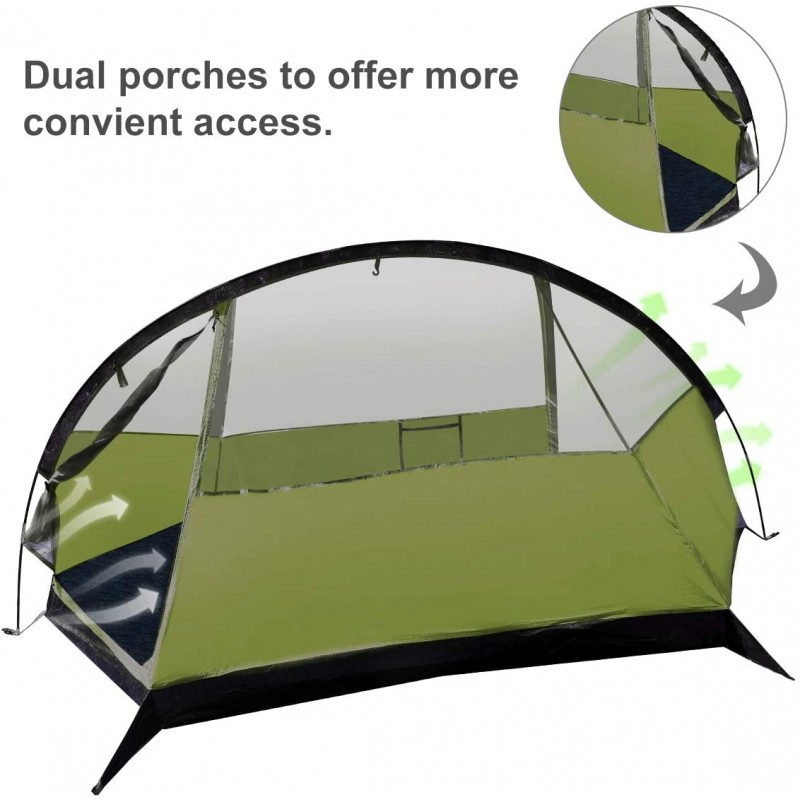 백처 팝업 캠핑 텐트, 울트라 라이트 1-2 인리터 텐트 방수 UV 보호, 더블 스프트 텐트, 트레킹을위한 가방을 들고 야외 / 캠핑 쓰레기 텐트, 캠핑 축제