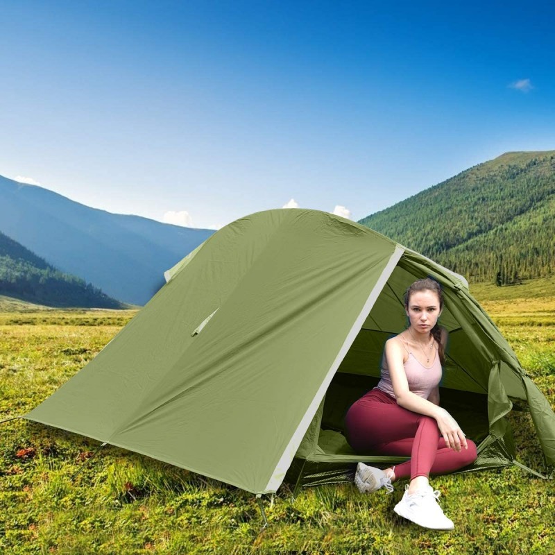 백처 팝업 캠핑 텐트, 울트라 라이트 1-2 인리터 텐트 방수 UV 보호, 더블 스프트 텐트, 트레킹을위한 가방을 들고 야외 / 캠핑 쓰레기 텐트, 캠핑 축제