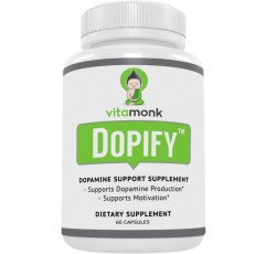 VitaMonk ™의 Dopify ™ 도파민 보충제-Uridine Monophosphate, Mucuna Pruriens, L-Theanine, Tyrosine 등을 함유 한 도파민 부스터-인공 필러 없음, 뇌 식품-60 캡슐