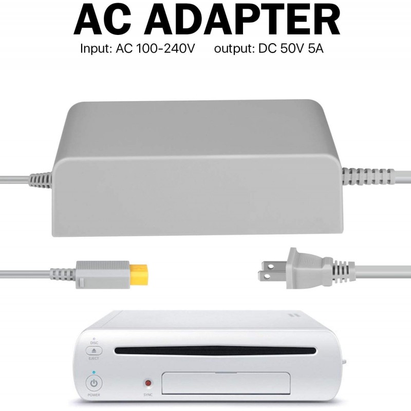 Wii U 콘솔 충전기 WiiU AC 어댑터 전원 공급 장치 교체 Nintendo WiiU 콘솔 Wup-002 (Nintendo Wii와 호환되지 않음)