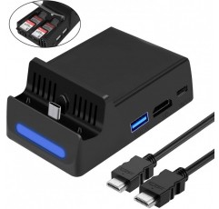 HEYSTOP Dock for HDMI 와이어가있는 Nintendo 스위치, Nintendo Switch Dock 교체 HDMI 케이블이있는 1080P 미니 충전 스테이션, 4 개의 게임 카드 저장 장치가있는 USB 3.0 고속 TV 도킹 스테이션