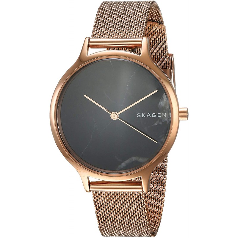 Skagen Women 's Anita Analog-Quartz 스테인레스 스틸 도금 스트랩, 로즈 골드, 14 캐쥬얼 시계 (모델 : SKW2721)