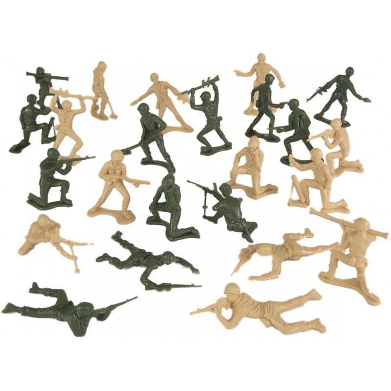 TimMee Plastic Army Men-Green vs Tan 100pc 장난감 군인 피규어-Made in USA