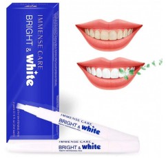 IMMENSE CARE Teeth Whitening Pen, 35 % Carbamide Peroxide Gel, 2ml (2 packs) 20 회 이상 사용, 효과 성, 비 민감성, 사용하기 쉽고 밝은 백색 미소