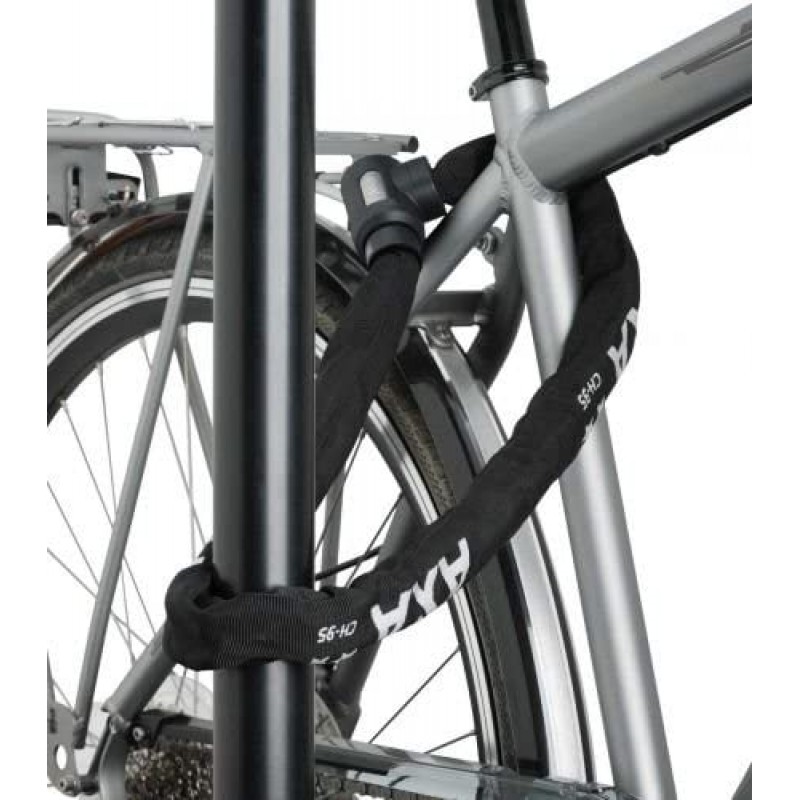 체인 락 액사 체르토 컴팩트 네오 95cm x 9mm 자전거 잠금, 블랙