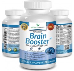 Advanced Brain Booster Supplements-41 가지 성분 Memory Focus & Clarity Vitamins Plus eBook-에너지 강화, 뇌 기능 향상 DMAE를 통한 등방성 전원 지원-60 두뇌 건강 공식 환약
