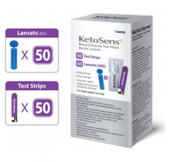 KetoSens 혈액 케톤 테스트 스트립 및 랜싯-케토 다이어트 및 케토시스 모니터링에 이상적-테스트 스트립 50 개 및 랜스 50 개 포함