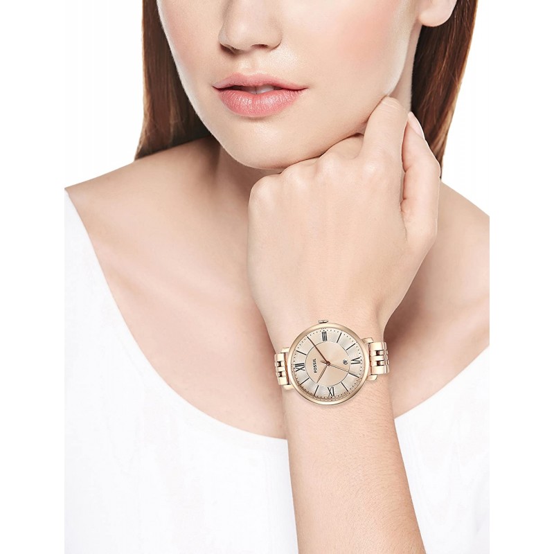 로즈 골드 톤 링크 팔찌의 여성 재클린 시계