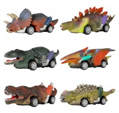 공룡 장난감 철수 자동차, 3 세 소년과 유아를위한 6 팩 공룡 장난감, 3,4,5 세 이상 소년 장난감, 장난감 자동차, T- 렉스와 공룡 게임 철수