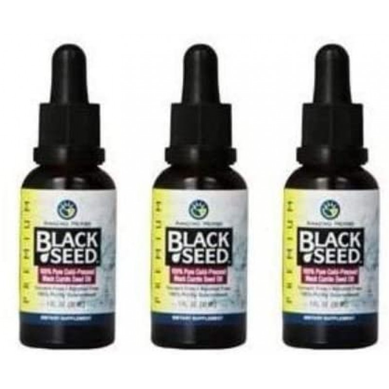 Amazing Herbs Black Seed 콜드 프레스드 오일-1oz (3 팩)