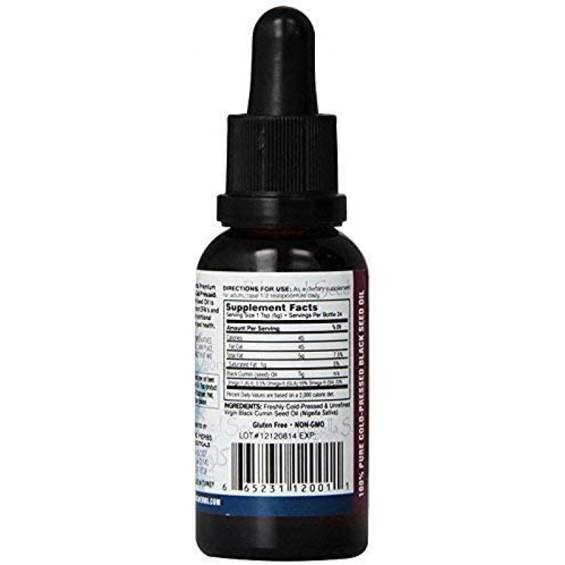 Amazing Herbs Black Seed 콜드 프레스드 오일-1oz (3 팩)
