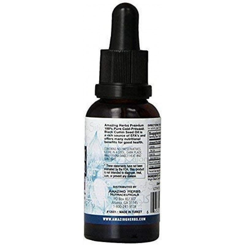 Amazing Herbs Black Seed 콜드 프레스드 오일-1oz (3 팩)