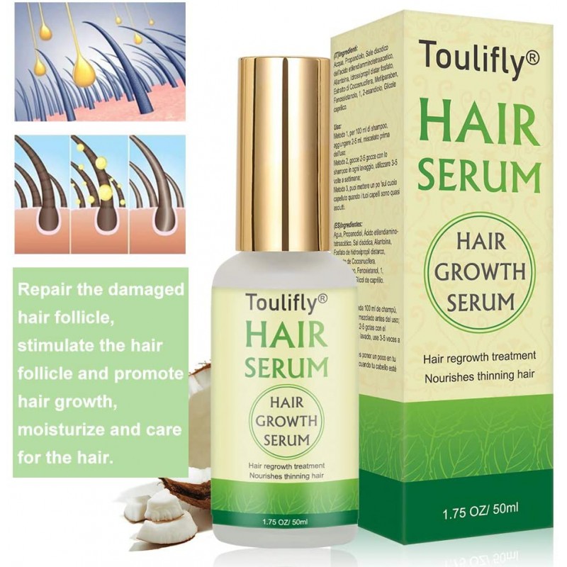 HAIR SERUM - 모발 성장 세럼, 탈모 및 탈모 치료, 탈모 중지, 천연 허벌 에센스, 새로운 모발 성장 촉진 (50ml)