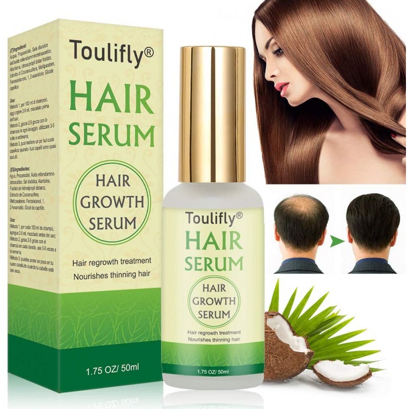 HAIR SERUM - 모발 성장 세럼, 탈모 및 탈모 치료, 탈모 중지, 천연 허벌 에센스, 새로운 모발 성장 촉진 (50ml)